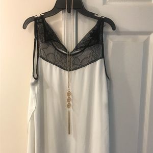 Cute Black and Lace Sleeveless Blouse